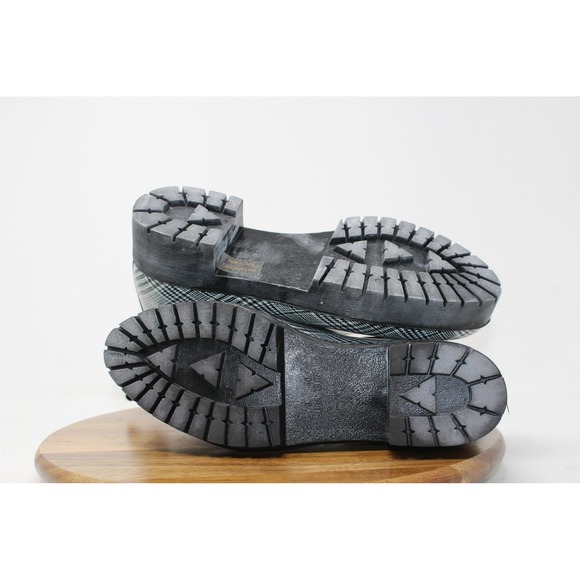 Jeffrey Campbell Cloudy-V Black White Plaid Platform Chelsea Boots 9M - Picture 11 of 12